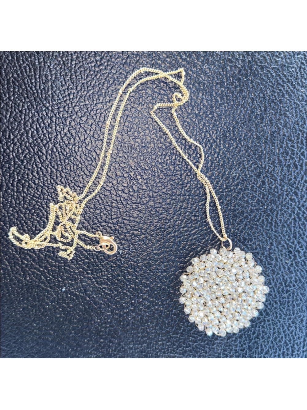 Delicate Gold-Tone Crystal Cluster Pendant Necklace